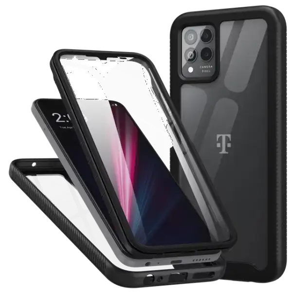 Revvl 6x Pro 5G Case, CBUS Heavy-Duty Phone Case with Built-in Screen Protector for T-Mobile Revvl 6x Pro 5G and Revvl 6x Pro 5G (Black)