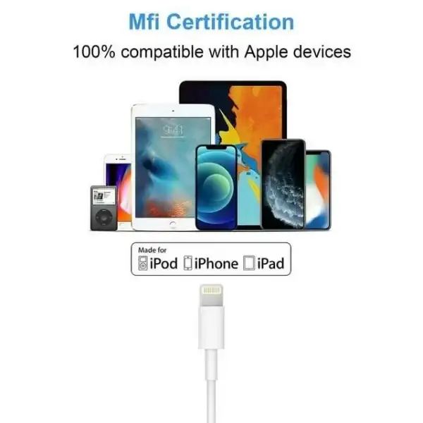 3-Pack iPhone Fast Charger Lightning Cable-USB-C to Lightning Cable-Apple MFi Certified-6Ft-Fast Charging Compatible with iPhone 14/14 Plus/14 Pro/14 Pro Max/13/13pro/12/12 Pro/12 Pro Max/11/iPad - Image 3