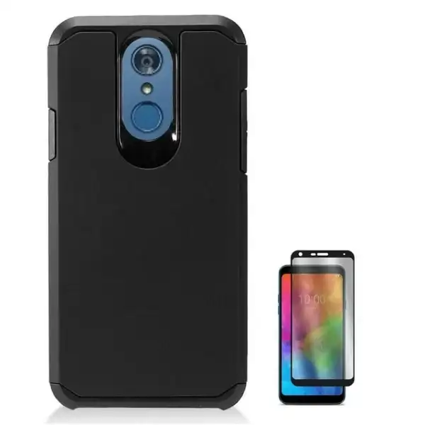 LG Q7 Case, LG Q7 Plus Case, Hybrid Shockproof Slim Hard Cover Protective Case for LG Q7 / Q7+ (Black)