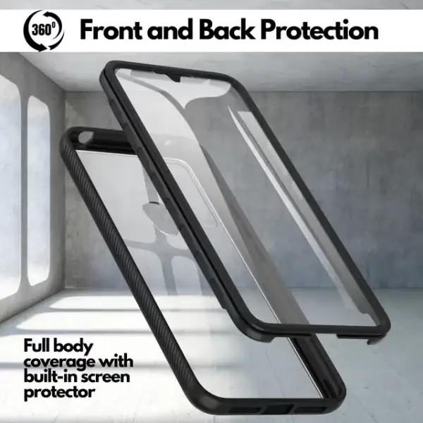 CBUS Heavy-Duty Phone Case with Built-in Screen Protector for TCL 30 XE 5G, TCL 30 XE 5G (Black) - Image 2