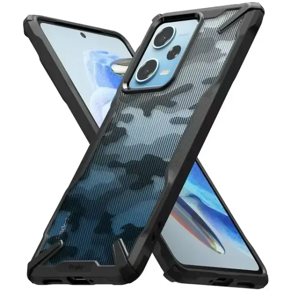 Ringke Fusion-X [Military Design] Compatible with Redmi Note 12 Pro Case and Xiaomi Poco X5 Pro 5G Case, Camouflage Hard Back Cover Shockproof Advanced Protective Bumper - Camo Black