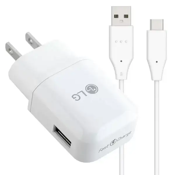 LG G6, G7 ThinQ, LG G8 ThinQ, G8X, LG G Stylo 4, 5 Quick Fast Charge USB Wall Charger + USB-C Type-C Cable Cord Fast Charging Kit Wall Charger Home Power Adapter [1 Wall Charger + 3FT USB-C Cable] - Image 2