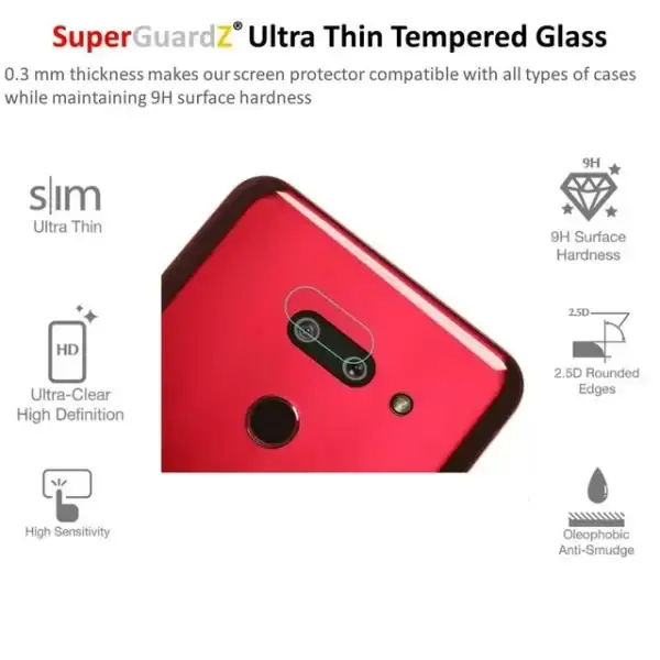 [3-Pack] For Rear Camera Lens of LG V50 ThinQ SuperGuardZ Tempered Glass Screen Protector, 9H, Anti-Scratch, Anti-Bubble, Anti-Fingerprint - Image 2