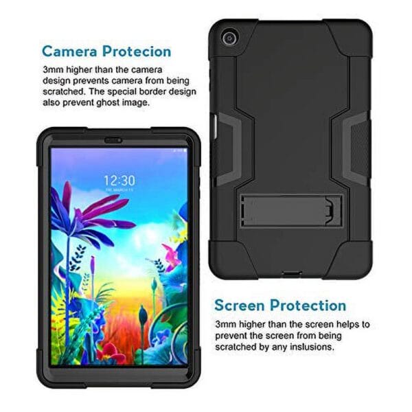 Mignova Hybrid Shockproof Rugged Anti-Impact Protection Cover Built in Kickstand for LG G Pad 5 10.1 inch 2019 Released(Black+Black) - Image 2