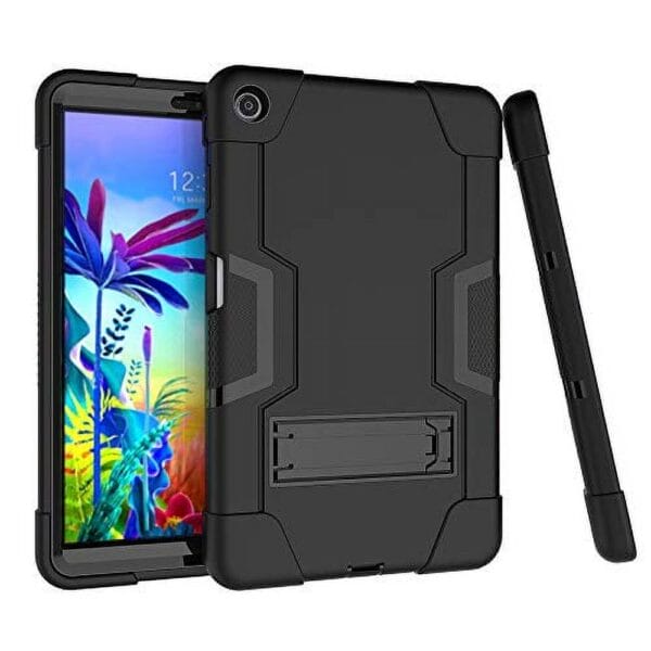 Mignova Hybrid Shockproof Rugged Anti-Impact Protection Cover Built in Kickstand for LG G Pad 5 10.1 inch 2019 Released(Black+Black)