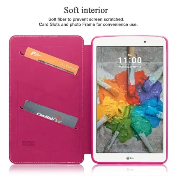 Mignova LG G Pad X 8.0 / G Pad III 8.0 Case, Folio Premium PU Leather Stand Cover For LG G Pad X 8.0 Tablet (T-Mobile V521WG) / G Pad III 8.0 V525 2016 Released (Pink) - Image 2