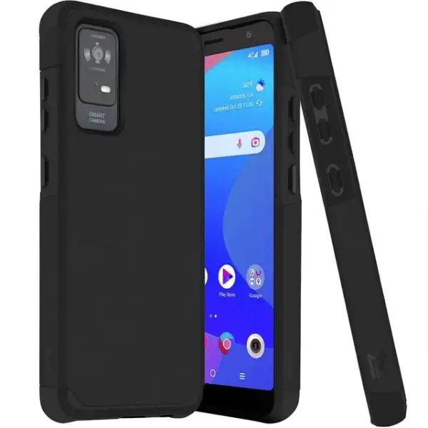 FOR TCL ION V T607DL Shockproof Hybrid Cover Phone Case - mk Black