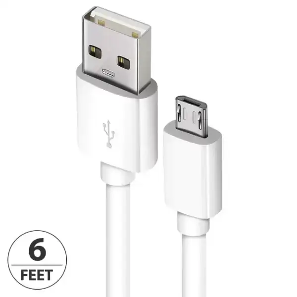 OEM Samsung Micro USB Cable Charger For Android Phones, 3FT Micro USB Charging Cable Cord High-Speed USB 2.0 Data Sync and Charging Cable For Galaxy, HTC, Motorola, Nokia, MP3, Tablet, White, 6FT