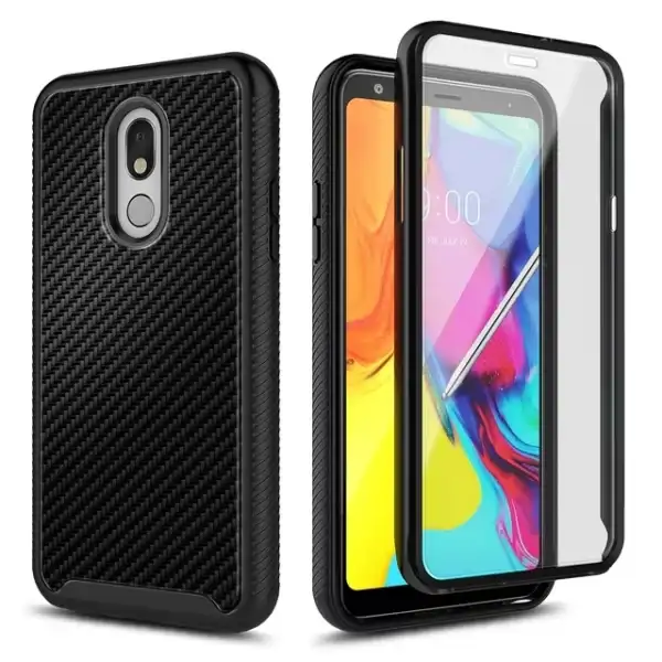 For LG Stylo 5 Case, Stylo 5X/Stylo 5V/Stylo 5+ Plus with Built-in Screen Protector, Nagebee Full-Body Protective Rugged Bumper Cover, Shockproof Durable Case (Carbon Fiber) - Image 2