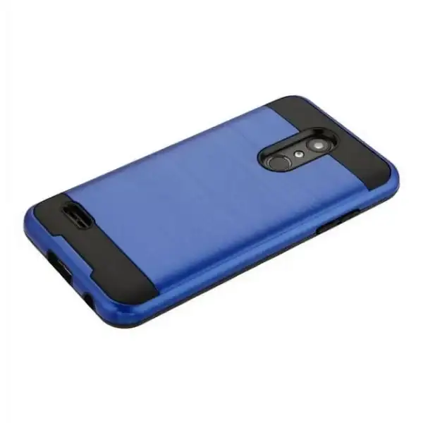 Phone Case For LG Stylo 4 - Phone Case Shockproof Hybrid Rubber Rugged Case Cover Brushed Dark Blue - Image 3