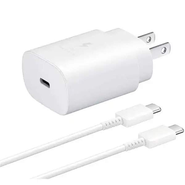 LG V30 USB-C Super Fast Charging 25W PD Wall Charger with Type-C USB Cable - White