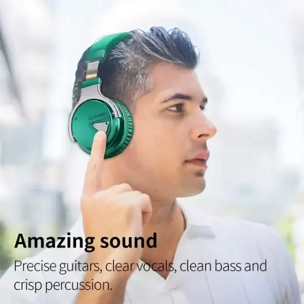 COWIN Bluetooth Noise-Canceling Over-Ear Headphones, Green, e7anc - Image 3