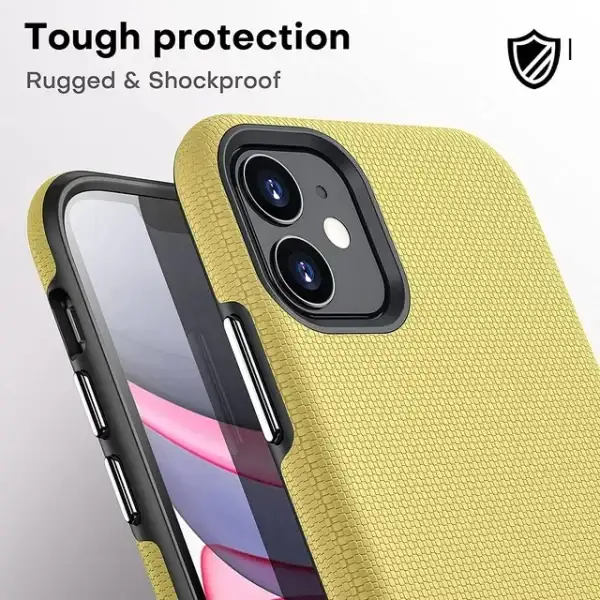 CellEver for iPhone 11 Case - Dual Guard Series, Military Grade Protection, Ultra Slim, Sturdy Shock Absorbent Phone Cover (Yellow) - Image 3