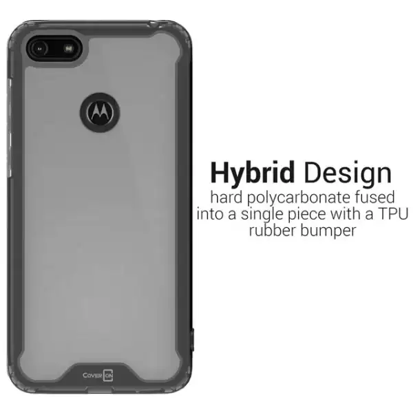 CoverON Motorola Moto E6 Play Case Clear Slim Fit Hard Protective Phone Cover with TPU Bumpers - Pure View Series - Image 3