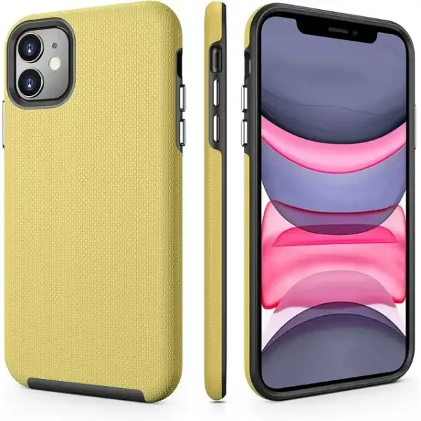 CellEver for iPhone 11 Case - Dual Guard Series, Military Grade Protection, Ultra Slim, Sturdy Shock Absorbent Phone Cover (Yellow)