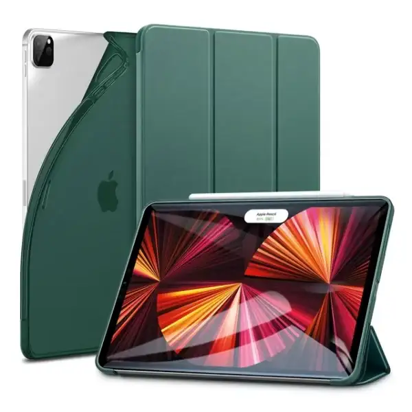 ESR Tablet Protect Case Compatible with iPad Pro (12.9-inch 2022/2021 Model, 6th/5th Generation) Rebound Cover Flexible TPU Back - Green