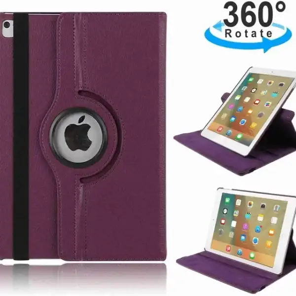 iPad Pro 12.9 2020 4th Generation Case, Dteck 360 Degree Rotating PU Leather Multi-Angle Stand Protective Folio Cover Case for iPad Pro 12.9 2020 4th Generation Case - Purple