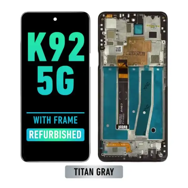 LG K92 5G (2020) LCD Screen Assembly Replacement With Frame (Refurbished) (Titan Gray)