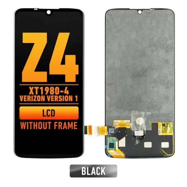 Motorola Z4 (XT1980-4 Verizon Version 1) LCD Screen Assembly Replacement Without Frame (Refurbished) (Black)