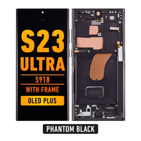 Samsung Galaxy S23 Ultra OLED Screen Assembly Replacement With Frame (OLED PLUS) (Phantom Black)