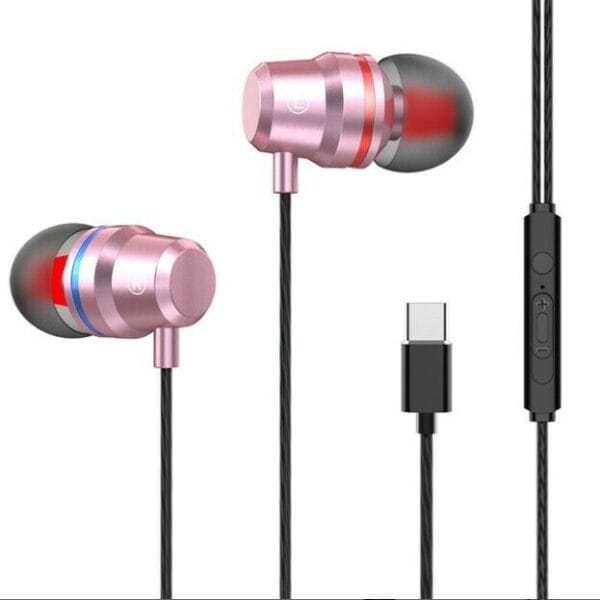 Type-C HIFI Bass Headset In-Ear Earphone Stereo Earbuds Headphone Wired Mic - Image 4